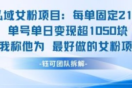 低门槛私域女粉变现项目介绍 每单21元单日收益可超千元