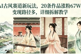 AI古风赛道新玩法拆解 零基础高涨粉多路径变现实操教学