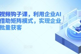 企业短视频钩子运营课 借助AI工具与矩阵模式实现批量获客