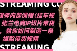 张兰电商IP切片带货培训 挂车视频剪辑及爆款打造实操课程