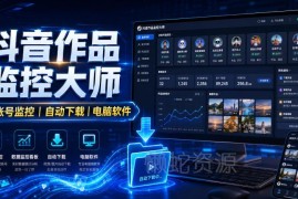 抖音多账号作品监控电脑软件 可自动下载无水印视频及作品封面