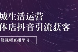 实体店同城运营教程 抖音引流获客短视频直播9节系统课