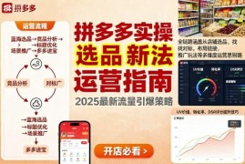 9月12日更新拼多多全链路运营玩法 含选品推广全流程教学