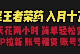 王者荣耀副业赚钱玩法拆解 每天2小时多渠道变现实操教程