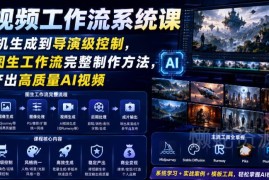 AI视频图生工作流系统课 掌握从随机生成到导演级控制技巧