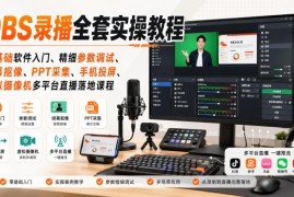 OBS录播全套实操教程 零基础入门参数调试绿幕抠像直播教学