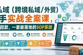 海外私域操盘手实战全案课 跨境全链路可落地SOP实操教学