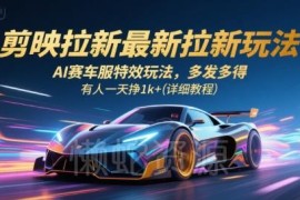 2024剪映拉新实操教程 AI赛车服特效玩法及收益模式详解