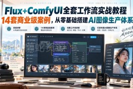 Flux+ComfyUI全套实战教程 14套商业案例零基础搭建AI图像生产体系