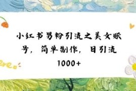 小红书男粉引流方法：美女账号简单制作不违规易出爆款笔记