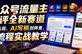 公众号流量主剧评新赛道实操 从选题AI写稿到降重全流程教学
