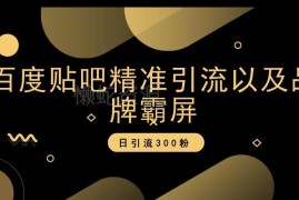百度贴吧精准引流及品牌霸屏实操 附全套教学课程资源