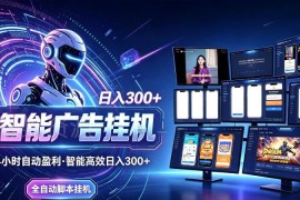 AI智能广告全自动挂机项目详解 新手低门槛上手可快速获收益