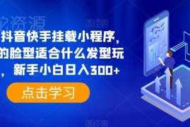 0粉可做抖音快手发型测试小程序挂载 新手低门槛盈利实操教程