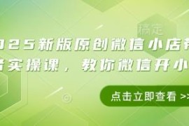 2025新版微信小店实操课 从零开通运营微信带货店铺全指南