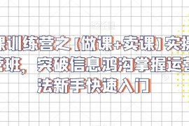 抖音做课卖课实操运营班教程 新手入门掌握知识付费全流程方法