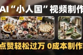 0成本制作微缩景观迷你小人国AI视频 爆款1000W+播放全流程教学