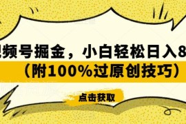 视频号新手掘金实用指南 附100%过原创及收益提升技巧