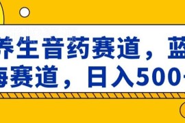 养生音药蓝海赛道怎么玩 低门槛副业轻松实现日入500+