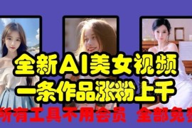 AI美女视频免费制作玩法 单条作品千粉男粉引流变现实操攻略