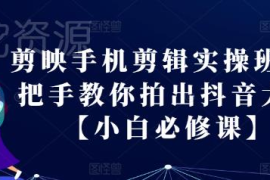 剪映手机剪辑实操小白教程 从入门到抖音内容创作变现全教学