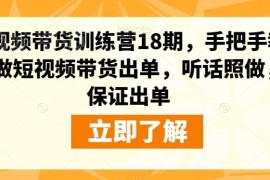 短视频带货训练营18期系统教程 零基础手把手教你做号带货出单