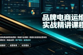 品牌电商运维实战精讲课程 吃透落地逻辑搭建长效变现运营体系