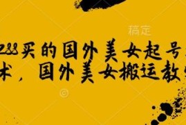 国外美女短视频账号起号教程 搬运玩法运营实操技巧分享