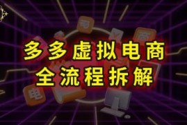 拼多多虚拟电商全流程拆解 从开店到运营新手看完可上手