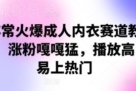 2024成人内衣短视频赛道教程 涨粉上热门及橱窗带货实操教学