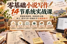 零基础14节小说写作实战课 网文剧本创作投稿出书全链路教学