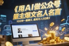 用AI生成公众号名人名言爆文 流量主低门槛变现实操教程