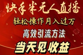 2024快手半无人直播实操攻略 新手低门槛操作可稳定获取收益
