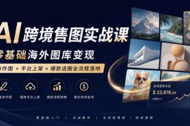 零基础AI跨境售图实战课 海外图库变现全流程落地教学