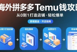 Temu从0到1开店运营全攻略 新手入驻选品爆单实操指南