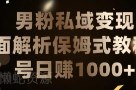 男粉私域长期运营项目实操 引流变现全流程方法详解