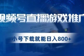 视频号游戏直播推广蓝海项目 小号下载试玩游戏可获可观收益