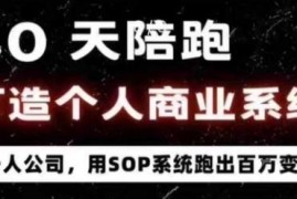 40天陪跑打造个人商业系统 SOP+AI工具实现百万变现实操课