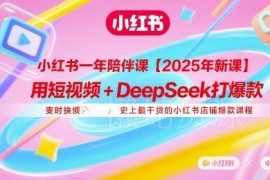 2025新版小红书一年陪伴课 用短视频+DeepSeek打造店铺爆款
