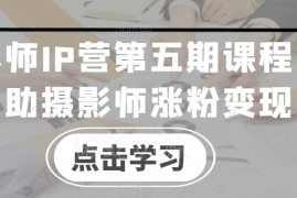 摄影师IP营第五期课程 覆盖涨粉接单变现全流程实操教学