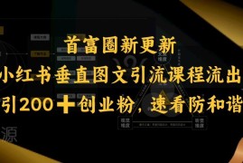 小红书垂直图文引流实操教程 日引200+精准创业粉全流程教学