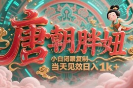 AI制作唐朝胖妞爆款短视频教程 新手可复制操作快速变现