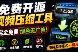 Github开源免费视频压缩工具VideoSlim 最高压缩90%仍保持清晰画质