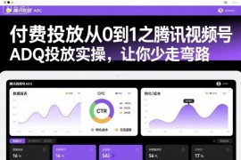 腾讯视频号ADQ付费投放从0到1实操教程 新手避坑指南