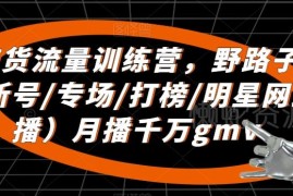 直播带货流量训练营干货 主播起号提GMV全流程实操教学