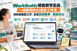 WorkBuddy教师AI实战课程 搭建专属工作流提升教学办公效率