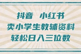 抖音小红书卖小学生教辅资料实操 小白易上手月利润可达万元