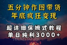 零基础作图带货保姆级实操教程 5分钟出图单日纯利可达3000+