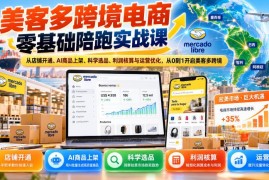 美客多跨境电商零基础实战教程 从开店选品到运营全流程教学