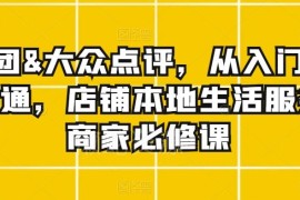 美团大众点评商家运营教程 本地生活店铺从入门到精通实操课